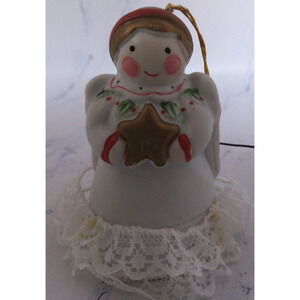 White Ceramic Angel Bell Ornament (1985 BOA)